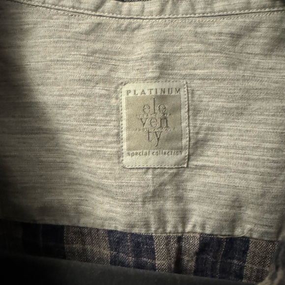 Eleventy Platinum Grey/L Blue/D Blue XXL Button Down Long Sleeve Plaid Shirt - Picture 2 of 11